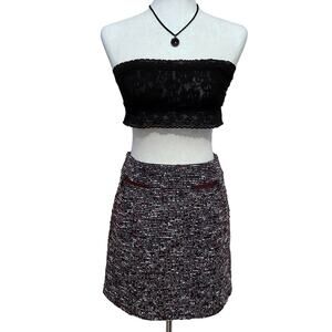 Loft Tweed Mini Skirt Women 4P
